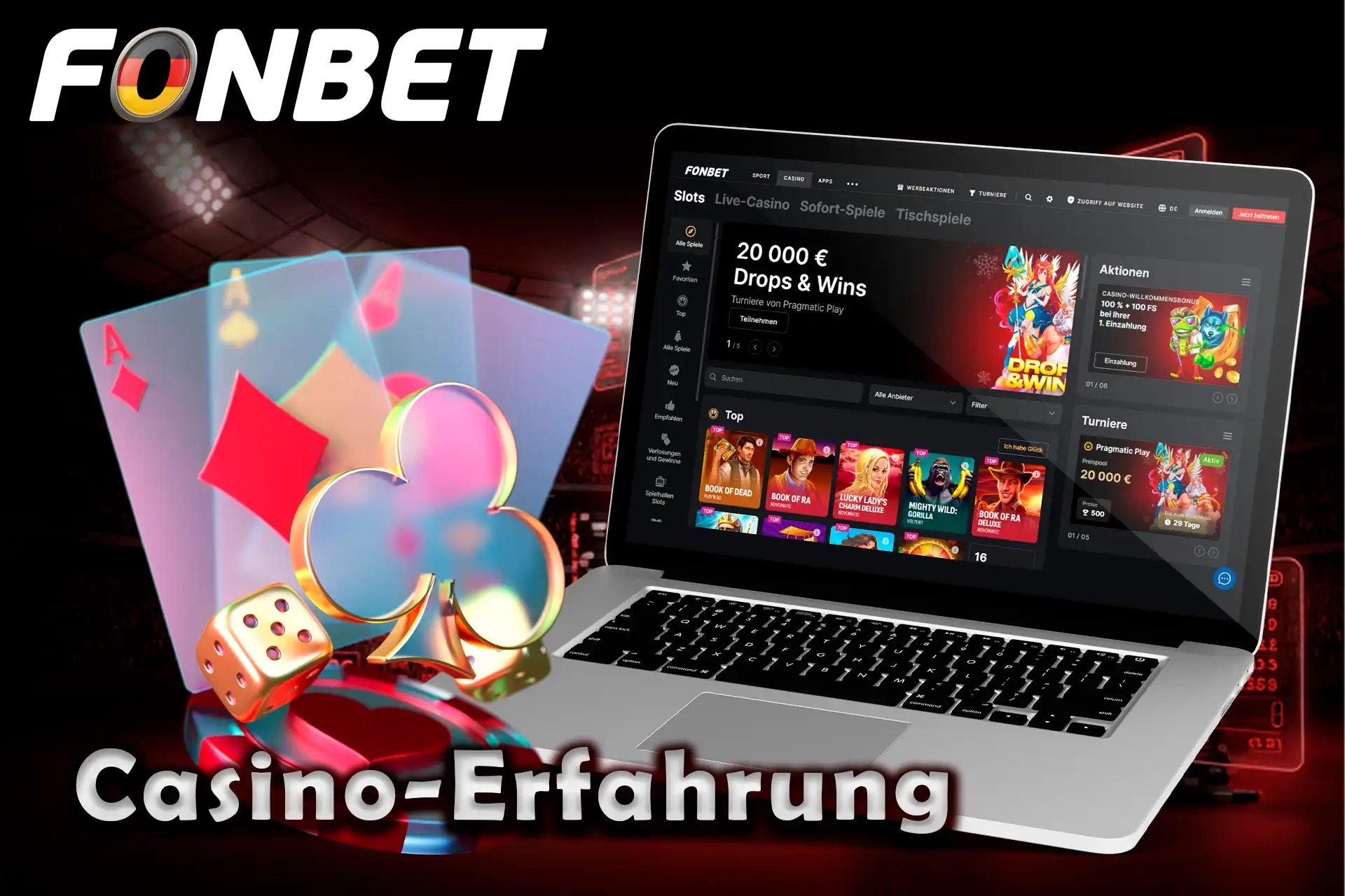Der Bereich „Casino“ von Fonbet ist eine voll ausgestattete Spielplattform.